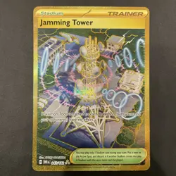 HYPER RARE - Jamming Tower - 243/182 Destined Rivals Pokemon TCG Card Stadium - Image 1