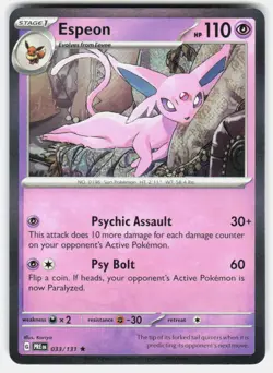 ESPEON 033/131 HOLO RARE PRISMATIC EVOLUTIONS POKEMON HOLO NM/M - Image 1