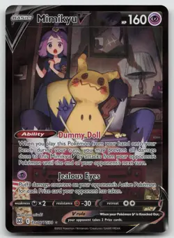 Mimikyu V TG16/TG30 Holo V Rare Brilliant Stars Trainer Gallery Pokemon Holo NM - Image 1