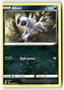 Absol 038/073 Uncommon Champion's Path Pokemon Near Mint - Image 1