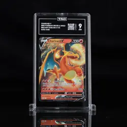 2022 POKEMON SWORD & SHIELD BRILLIANT STARS #017 CHARIZARD V - TAG 9 MINT - Image 1