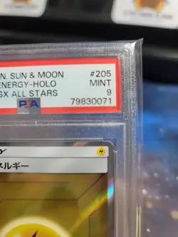 PSA 9 MINT LIGHTNING ENERGY (HOLO) #205 TAG TEAM GX ALL STARS 2019 POKEMON TCG - Image 3