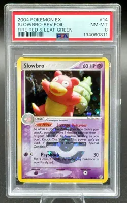 2004 Pokemon EX FireRed LeafGreen Slowbro Reverse Holo 14/112 PSA 8 NM-MT - Image 1