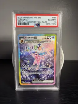 Pokemon 2025 Espeon ex 155/131 SIR Prismatic Evolutions GEM MINT PSA 10 - Image 1