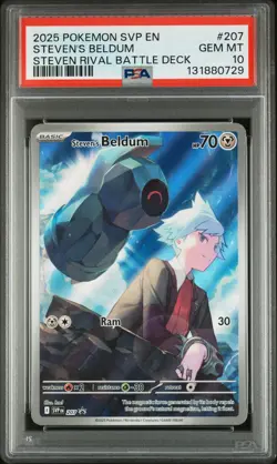 2025 POKEMON SVP EN-SV BLACK STAR PROMO #207 STEVEN'S BELDUM PSA 10 - Image 1