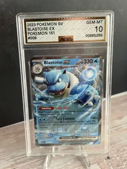 2023 Pokemon Scarlet & Violet 151 Blastoise Ex #009 Graded AGS 10 Mint+ - Image 1