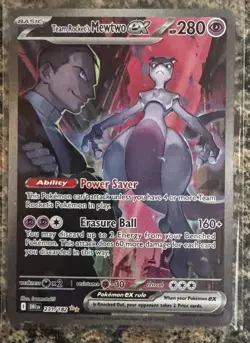 Team Rocket's Mewtwo ex 231/182 Sv10 Destined Rivals SIR Holo Full Art - Image 1