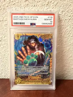 2025 One Piece OP12 Bartholomew Kuma SEC PSA 10 GEM MT - Image 1