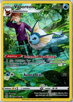 Pokemon Card - Vaporeon TG02/TG30 Brilliant Stars Trainer Gallery Holo NM - Image 1