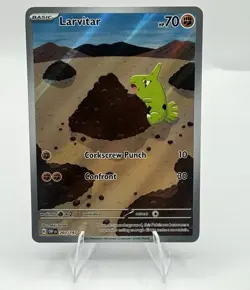 Pokemon Larvitar SV03 Obsidian Flames #203/197 Illustration Rare Holo 70 HP - Image 1