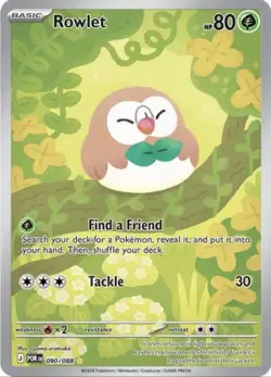 Pokemon Rowlet 090/088 Illustration Rare Perfect Order NM - Image 1