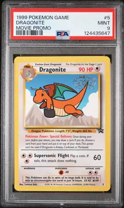 #5 Dragonite 1999 Pokemon Game Movie Movie Promo PSA 9 - Image 1