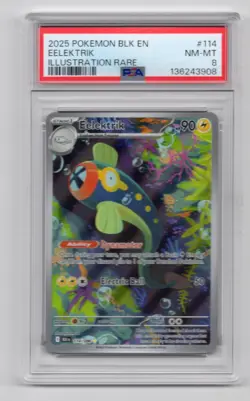 2025 POKEMON BLK EN-BLACK BOLT ILLUSTRATION RARE #114 EELEKTRIK PSA 8 - Image 1