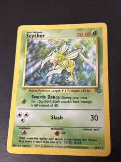 Rare, Holographic Pokemon Jungle Set Scyther 10/64 (Unlimited, English) - Image 1