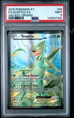 2015 POKEMON XY ANCIENT ORIGINS #84 FULL ART/SCEPTILE EX PSA 9 - Image 1