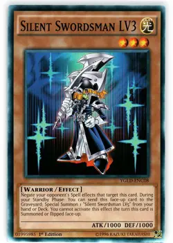 Silent Swordsman LV3 - YGLD-ENC08 - Common - 1st Edition - Near Mint - Image 1