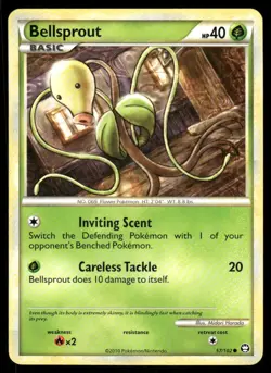 Pokemon Cards Bellsprout 57/102 HGSS Triumphant Common LP *2 - Image 1