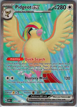 Pidgeot ex 217/197 SV03: Obsidian Flames - Pokemon Card - NM - Image 1
