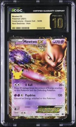 CGC 10 Mewtwo EX 54/99 Next Destinies Holo Pokemon Pristine - Image 1