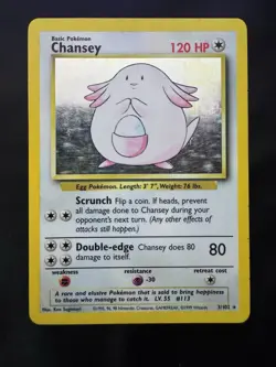 Pokemon Card english Chancey 3/102 Holo Base Set Wizards 1999 HP - Image 1