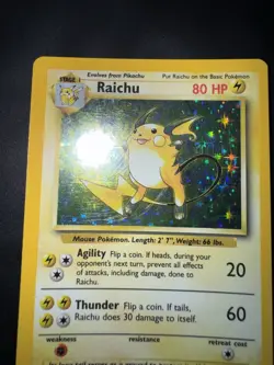 Pokemon Card english Raichu 14/102 Holo Base Set Wizards 1999 MP - Image 4