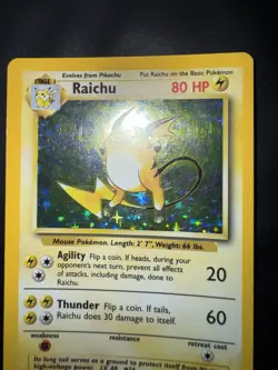 Pokemon Card english Raichu 14/102 Holo Base Set Wizards 1999 MP - Image 5