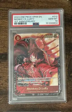 2023 One Piece Monkey.D.Luffy 1st Anniversary Special #ST01-012 PSA 10 - Image 1
