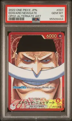 EDWARD NEWGATE 2022 ONE PIECE JAPANESE OP02-PARAMOUNT WAR #001 PSA 10 - Image 1