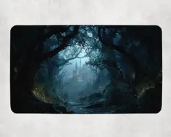 MTG Playmat | Enchanted Gothic Forest Themed Playmat | Unofficial MTG Playmat - Image 1