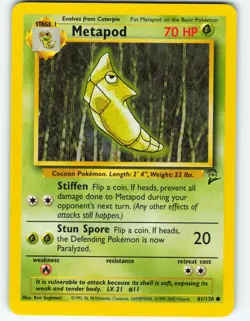 Metapod - 81/130 Base Set 2 - Pokemon TCG - 2000 - Image 1