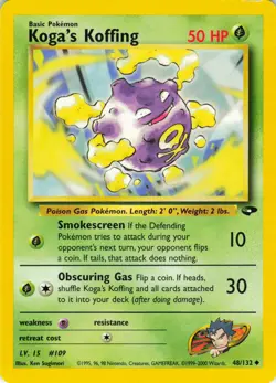 Koga's Koffing #48 Gym Challenge Pokemon TCG 1999 - Image 1