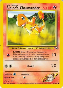 Blaine's Charmander - 61/132 Gym Heroes - WOTC Unlimited - Pokemon TCG - 2000 - Image 1