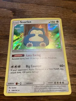 Pokemon 2019 TCG Snorlax VMAX Unbroken Bonds Holo 158/214 - Image 2