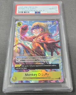 2025 ONE PIECE PROMOS ILLUSTRATION BOX VOL.3 #109 MONKEY D. LUFFY PSA 10 - Image 1