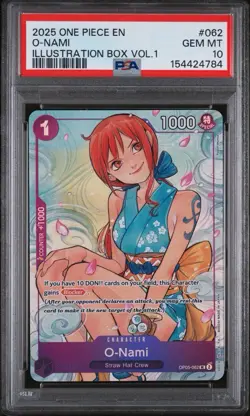 Bandai One Piece O-Nami Illustration Box Vol.1 OP05-062 EN PSA 10 GEM MT - Image 1