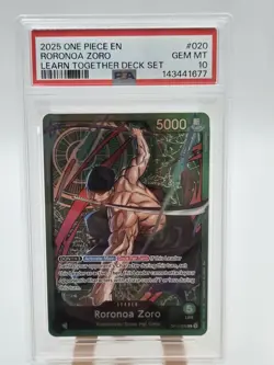 2025 ONE PIECE EN LEARN TOGETHER DECK SET #020 RORONOA ZORO PSA 10 - Image 1