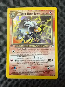 Pokemon Cards - 1st Edition Dark Houndoom 7/105 - Neo Destiny Holo - Near Mint - Image 1