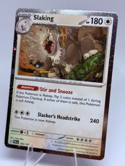 Slaking 162/193 Paldea Evolved Cosmos Holo Rare SWIRL Pokemon Card NM - Image 1