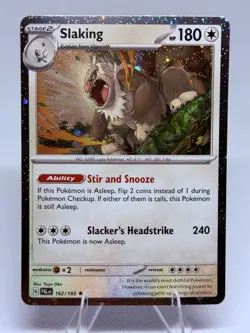 Slaking 162/193 Paldea Evolved Cosmos Holo Rare SWIRL Pokemon Card NM - Image 2
