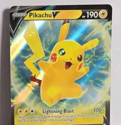 Pikachu V SWSH198 Holofoil Black Star Promo Card Rare Full Art Pokemon TCG LP+ - Image 2