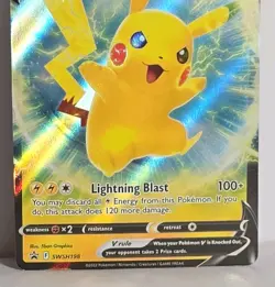 Pikachu V SWSH198 Holofoil Black Star Promo Card Rare Full Art Pokemon TCG LP+ - Image 3