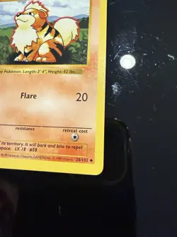 Pokemon Growlithe 28/102 1st Edition Shadowless Base Set Card Unplayed Near Mint - Image 3