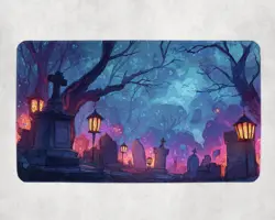 MTG Playmat | Eerie Graveyard Themed Playmat | Unofficial MTG Playmat - Image 1