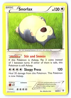 Snorlax 58/83 Rare Generations Pokemon Lightly Played - Image 1