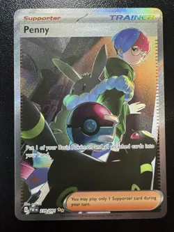 Pokemon TCG: Paldean Fates: 239/091 Penny Special Illustration Rare Trainer - Image 1