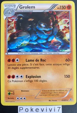 Carte Pokemon GROLEM 45/83 Holo XY Generations FR - Image 1