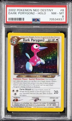 2002 POKEMON NEO DESTINY #8 DARK PORYGON2-HOLO PSA 8 - Image 1