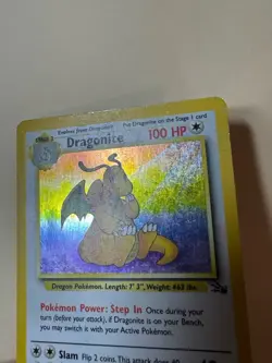 1999 Pokemon TCG Fossil Unlimited Dragonite Holo 4/62 HP - Image 3