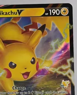 Pikachu V 043/185 Pikachu Stamp Deck Variant Vivid Voltage Pokemon TCG Full Art - Image 3