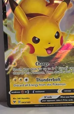 Pikachu V 043/185 Pikachu Stamp Deck Variant Vivid Voltage Pokemon TCG Full Art - Image 4